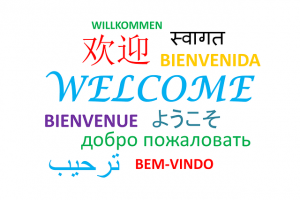 Here you can see the word &quot;Welcome&quot; in various national languages.