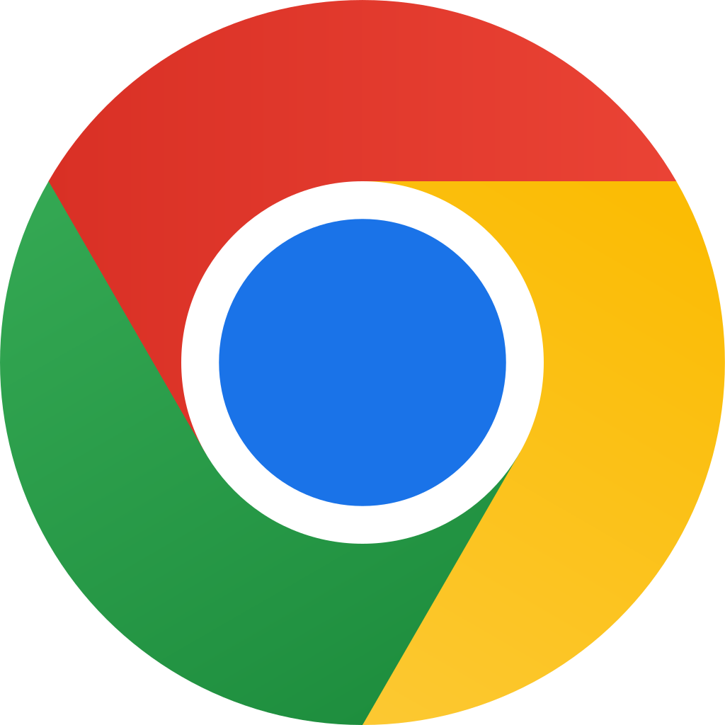 Google Chrome logo, shows an abstract colored circle