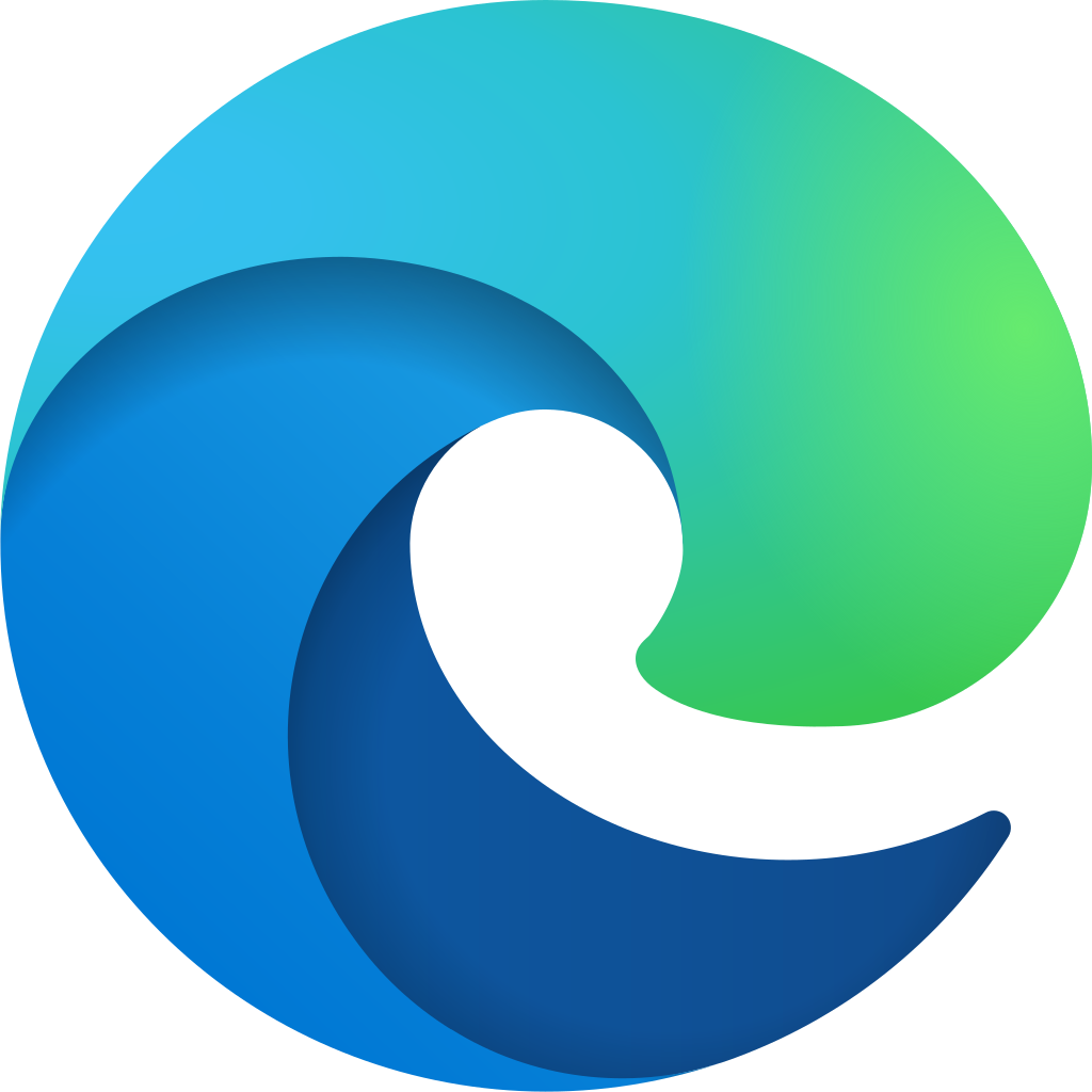 Microsoft Edge logo, shows abstract E