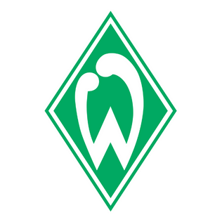 "Logo van de voetbalclub Werder Bremen. toont een grote W in een ruit