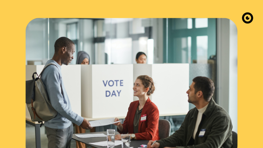 People at the polling station