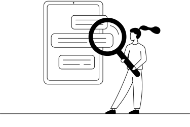 2eyeable_audit Osoba z lupą w ręku przed stroną internetową